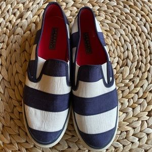 Sperry Navy & White Slip-Ons